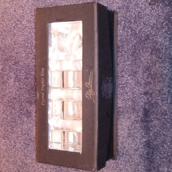 NWT OLEG CASSINI crystal napkin holders - Picture 1 of 8